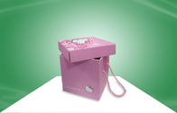 Caixa de presente cor-de-rosa decorativa do papel de Hellokitty com o punho para petiscos de embalagem