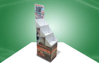 As exposições recicl do cartão da posição da Três-bandeja, luxuoso brincam o suporte de exposição do assoalho