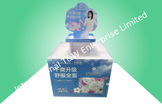 comprar Toda a exposição redonda da pálete do cartão da mostra reciclável para promover a almofada sanitária online manufacture