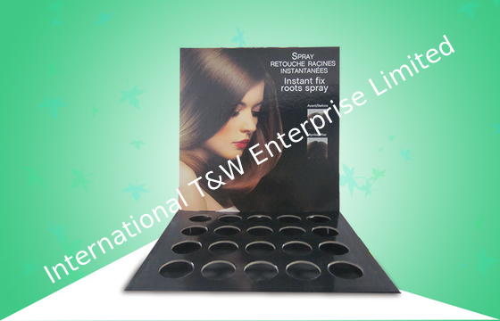 comprar Exposições lustrosas da bancada do cartão da impressão de CMKY para indicar produtos de Haircare online manufacture