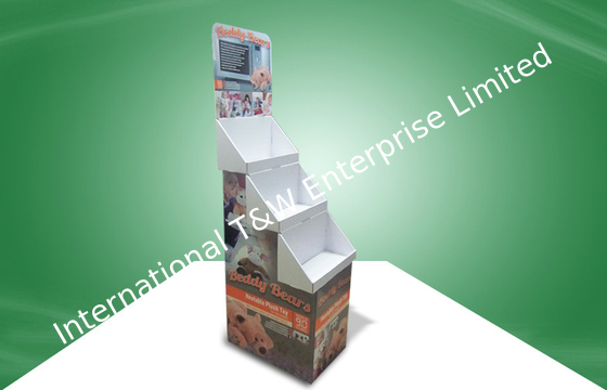 comprar As exposições recicl do cartão da posição da Três-bandeja, luxuoso brincam o suporte de exposição do assoalho online manufacture