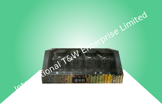 Bom preço. Stackup resistente das bandejas dobro do cartão PDQ da parede para promover especiarias/alimentos on-line