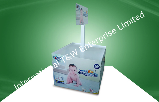 Cremalheira de exposição grande da pálete da propaganda do cartão para a promoção dos produtos do bebê do guardanapo