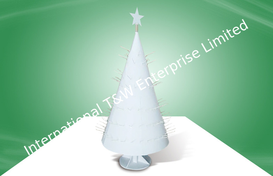 Bom preço. Suporte de exposição original branco do gancho do cartão do projeto para presentes do Natal on-line