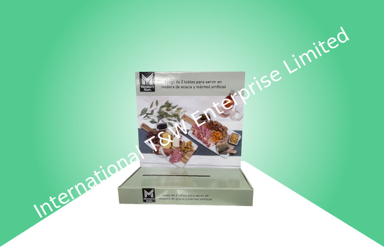 Displays de balcão de papelão personalizáveis e versáteis para vários produtos