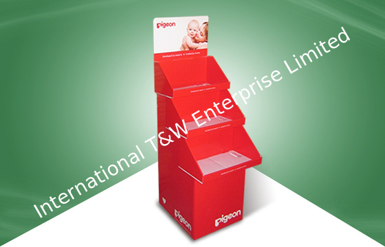 Bom preço. Três suportes de exposição recicláveis do cartão do assoalho da bandeja com b branco flauta da camada on-line