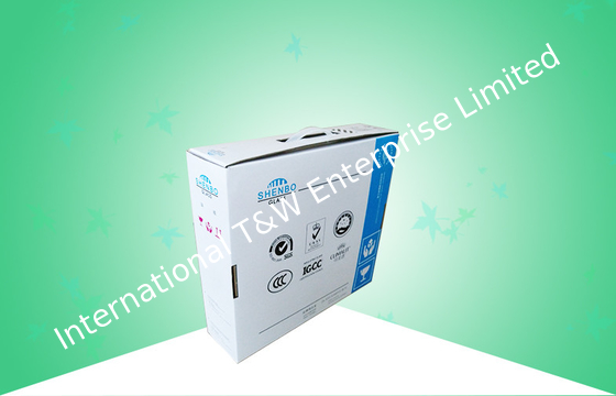 Bom preço. Caixas de empacotamento do papel ondulado, caixa de presente plástica do punho com revestimento lustroso on-line