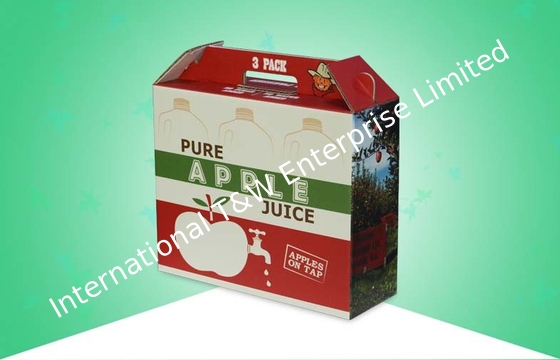 Bom preço. Recipiente de empacotamento feito sob encomenda do suco de maçã das caixas do papel ondulado com punho forte on-line