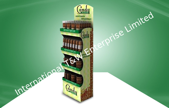 Bom preço. Exposição personalizada do cartão do POP dos doces com quatro a prateleira, suportes de exposição do assoalho do cartão on-line