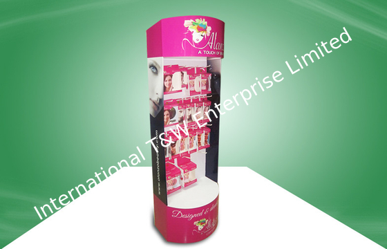 Bom preço. Exposição atraente do cartão da posição do cosmético com o gancho para produtos pesados da mostra on-line