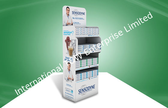 Bom preço. Material/impressão Eco-amigáveis da exposição do cartão do POP de quatro prateleiras on-line