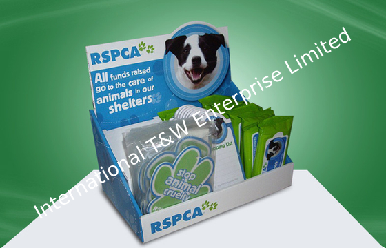 Bom preço. Exposição relativa à promoção da bancada do cartão do artigo do animal de estimação com laminação lustrosa de 4 PP das cores on-line